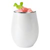 Smarty Had A Party 12 oz White with Silver Elegant Stemless Plastic Wine Glasses 64 Glasses, 64PK 3712-WHS-CASE